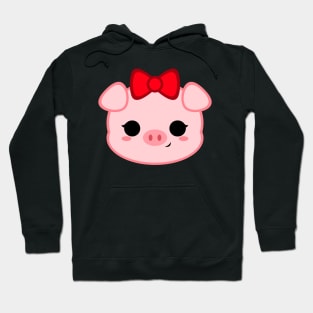 Cute Pig with Red Bow Hoodie